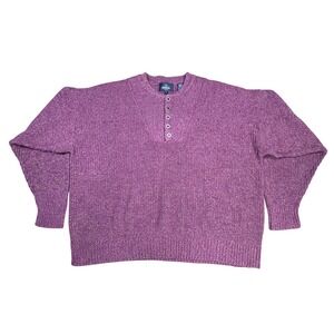 RED HEAD red/maroon quarter button  Textured Knit Henley‎ Sweater Men's Big 4XL